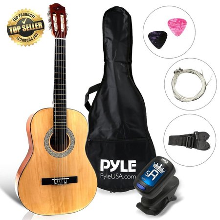 PYLE 6-String Classic Guitar - 3/4 Size Scale Guitar with Digital Tuner & Accessory Kit (36’’ -inch) PGACLS82.9